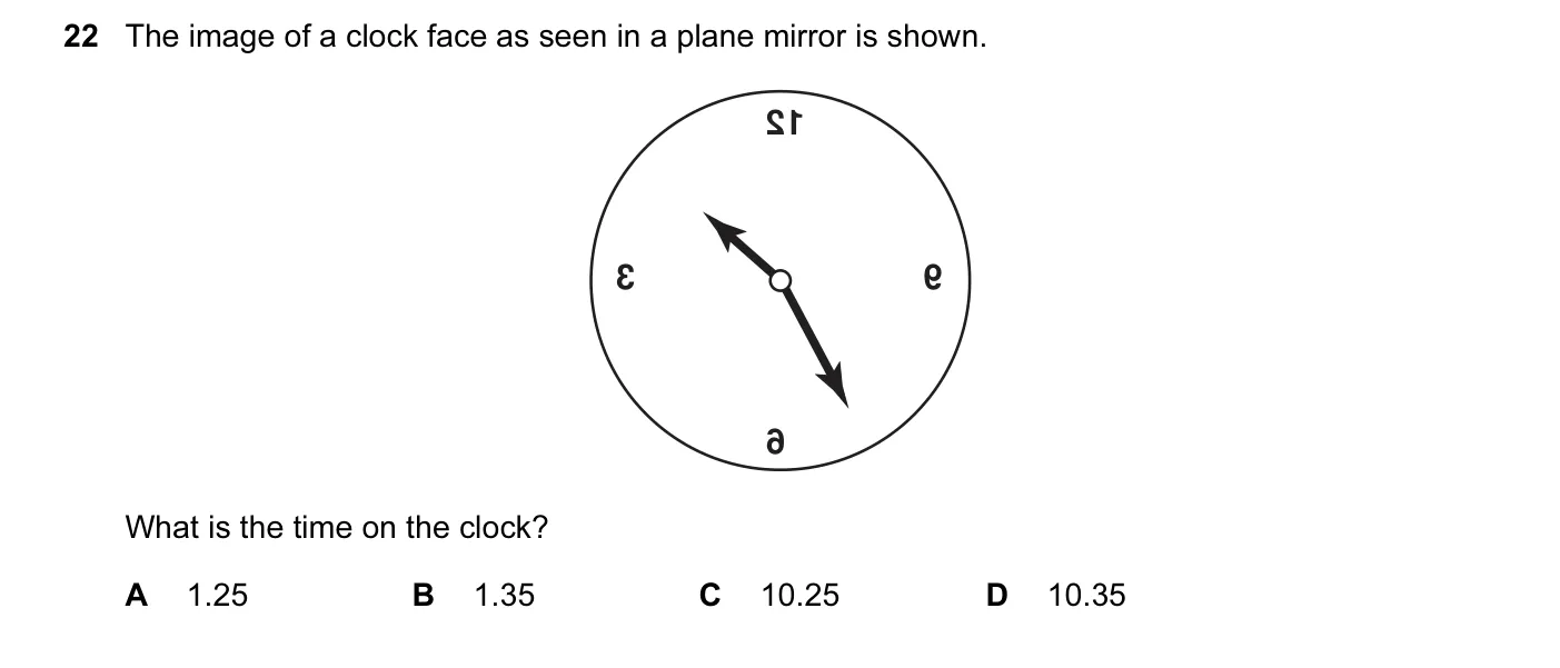 Question 22, November 2006, 0625 Paper 01