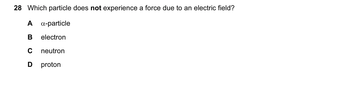 Question 28, November 2006, 0625 Paper 01