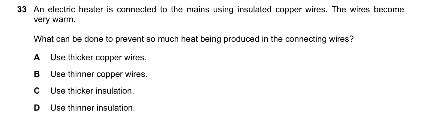 Question 33, November 2006, 0625 Paper 01