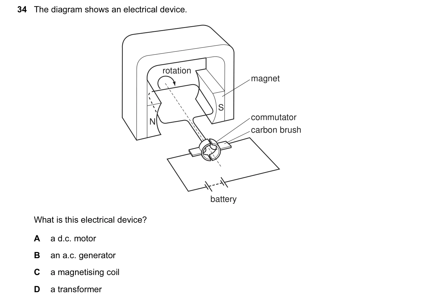 Question 34, November 2006, 0625 Paper 01