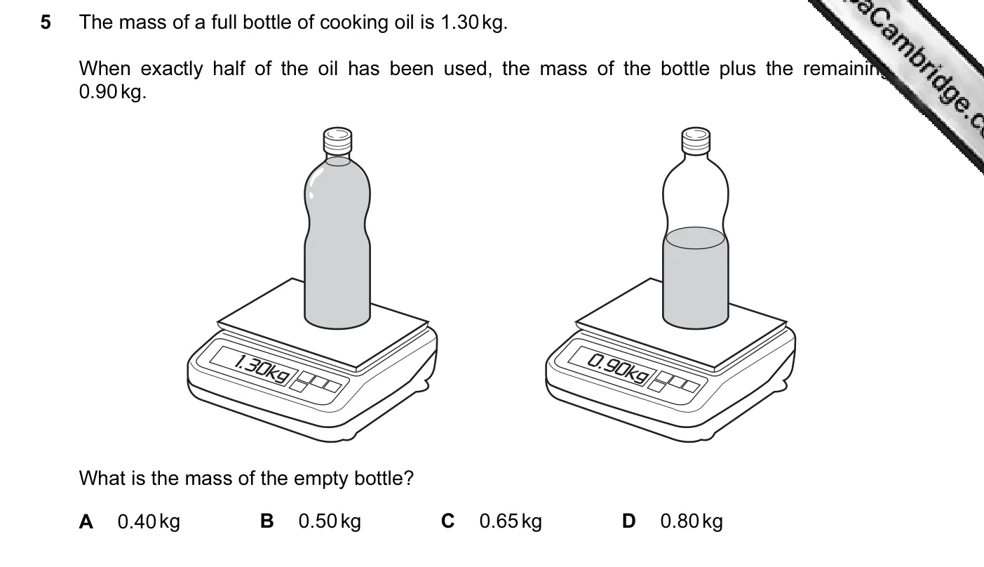 Question 5, June 2007, 0625 Paper 01