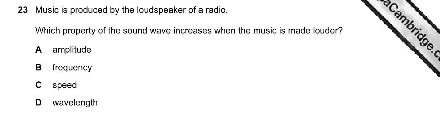 Question 23, June 2007, 0625 Paper 01