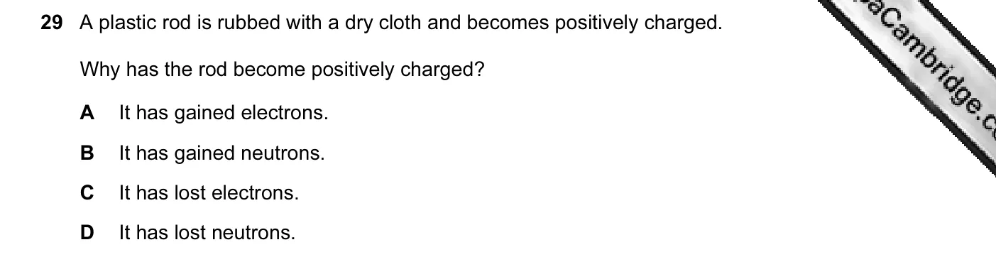 Question 29, June 2007, 0625 Paper 01