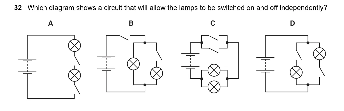 Question 32, June 2007, 0625 Paper 01