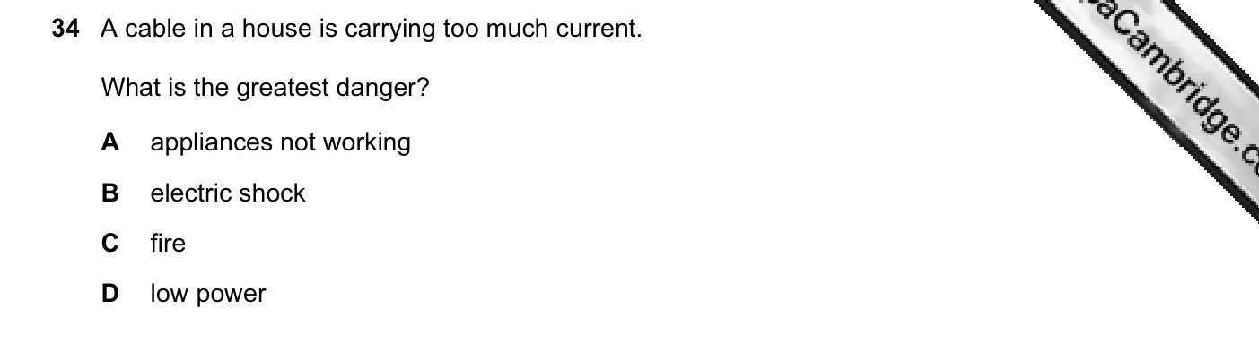 Question 34, June 2007, 0625 Paper 01