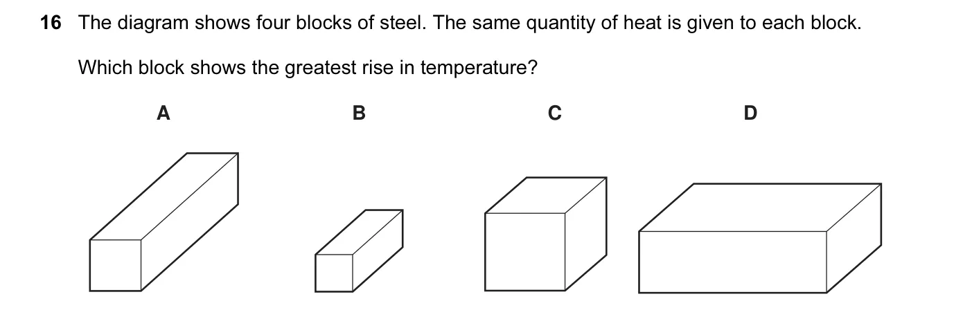 Question 16, November 2007, 0625 Paper 01