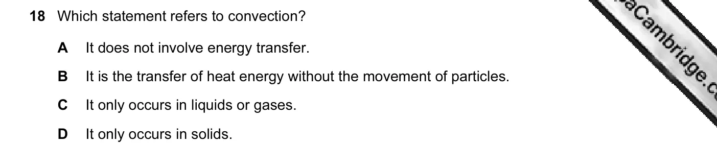 Question 18, November 2007, 0625 Paper 01
