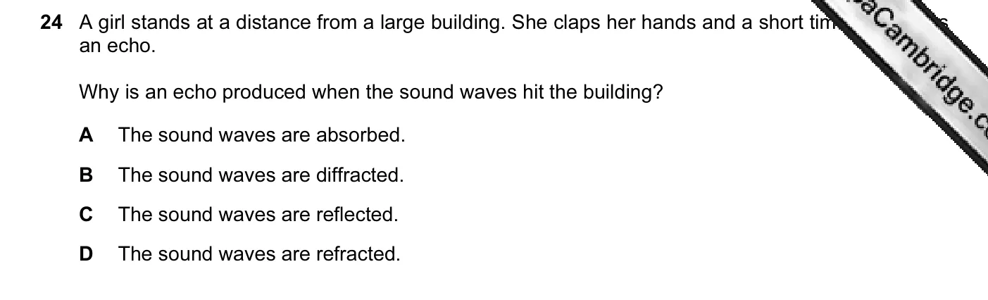 Question 24, November 2007, 0625 Paper 01