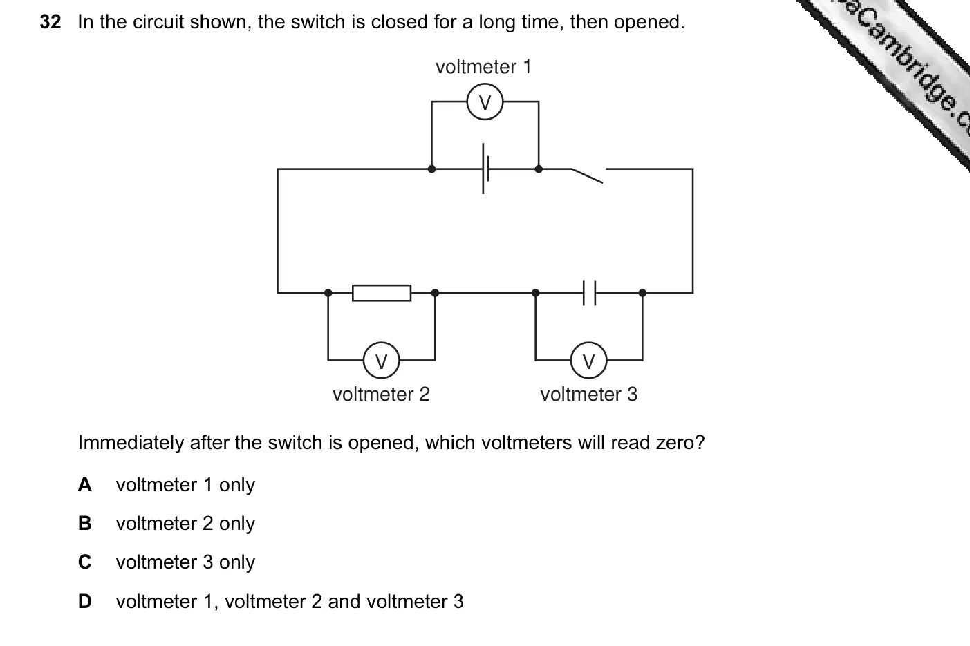 Question 32, November 2007, 0625 Paper 01
