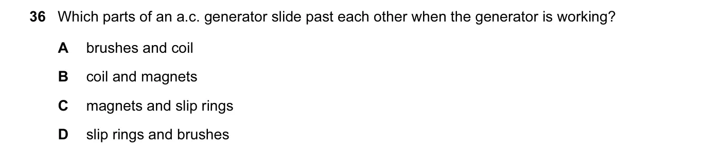 Question 36, November 2007, 0625 Paper 01
