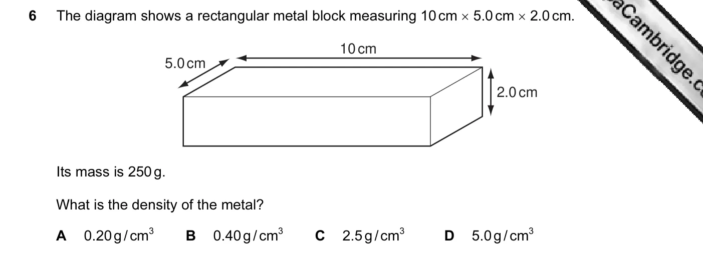 Question 6, June 2008, 0625 Paper 01