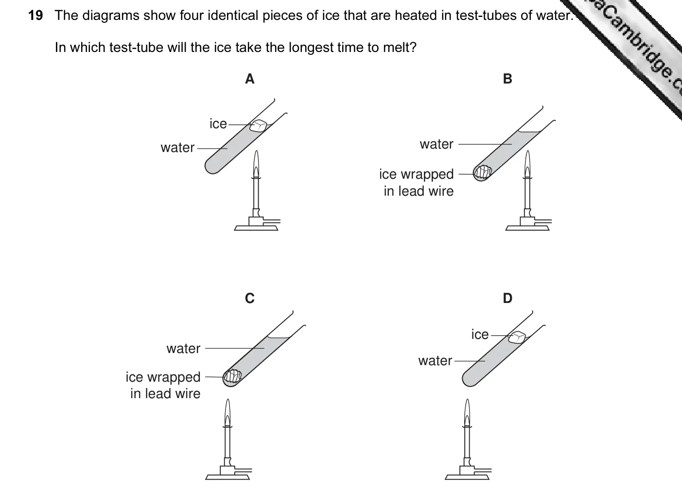 Question 19, June 2008, 0625 Paper 01