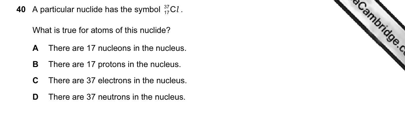 Question 40, June 2008, 0625 Paper 01
