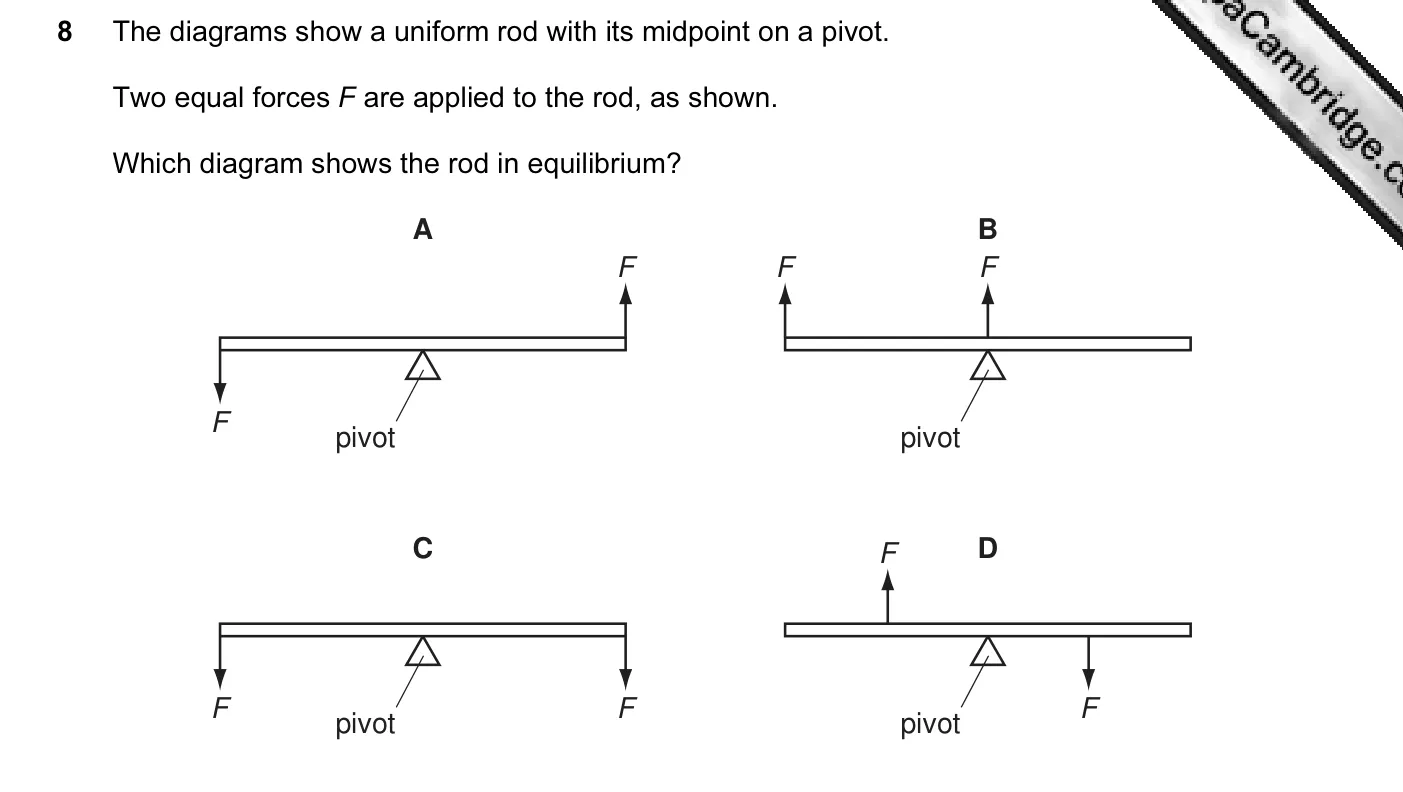 Question 8, November 2008, 0625 Paper 01