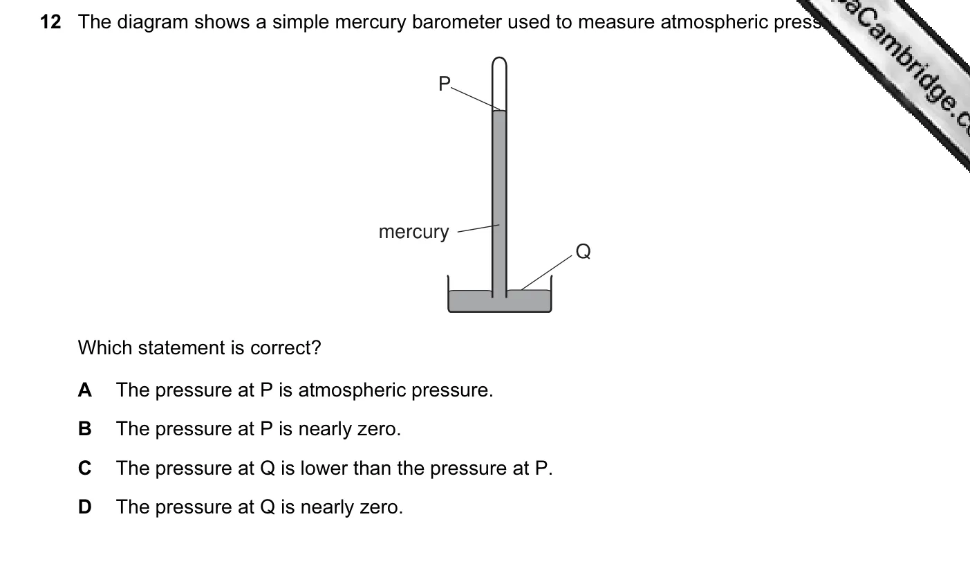 Question 12, November 2008, 0625 Paper 01