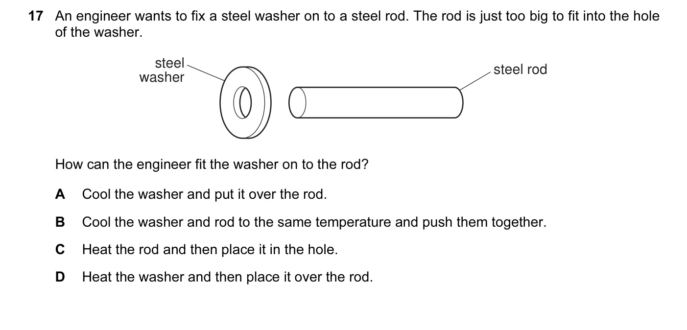 Question 17, November 2008, 0625 Paper 01