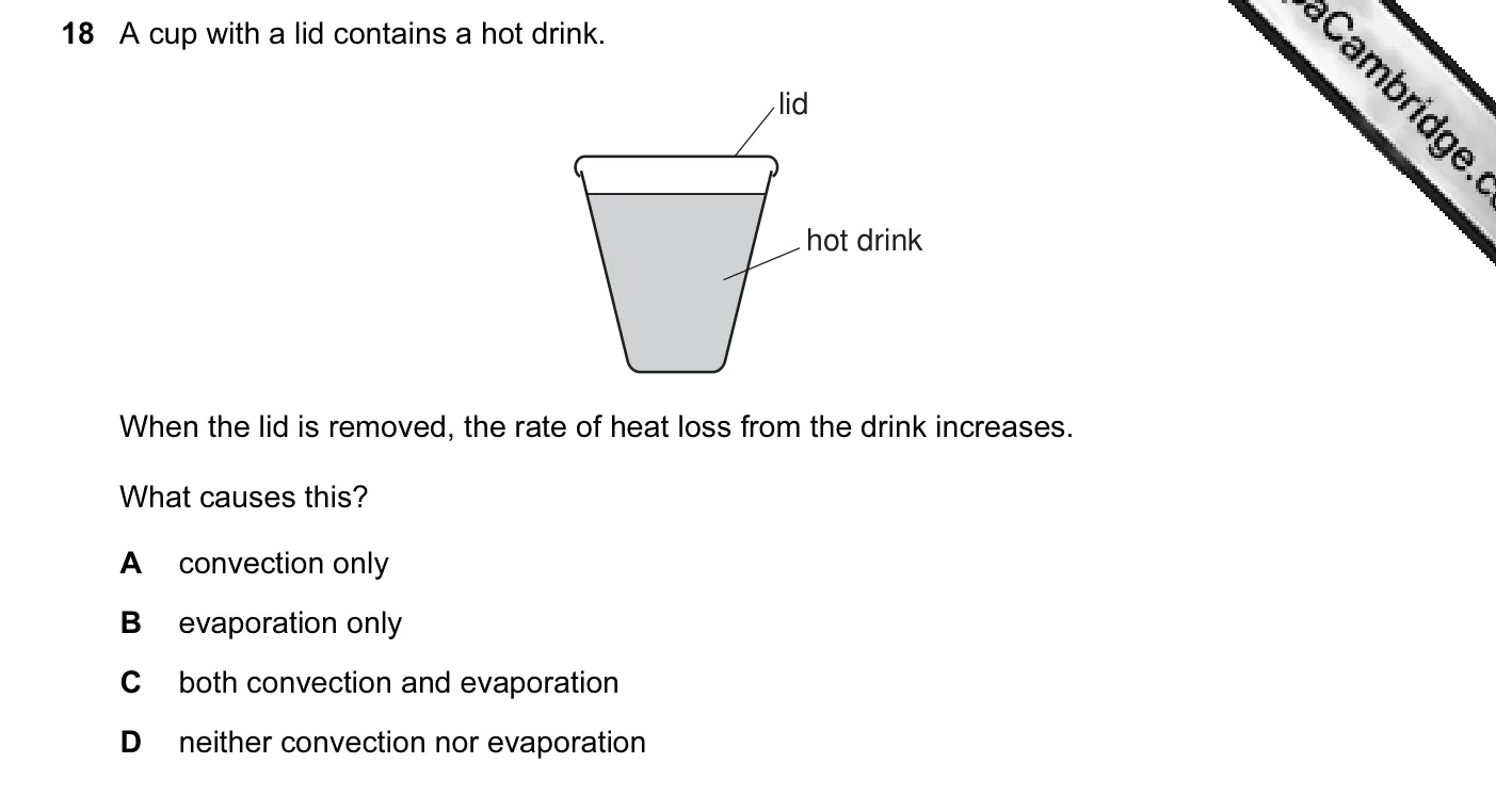 Question 18, November 2008, 0625 Paper 01