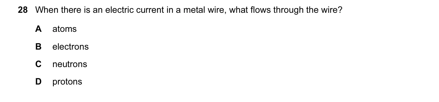 Question 28, November 2008, 0625 Paper 01