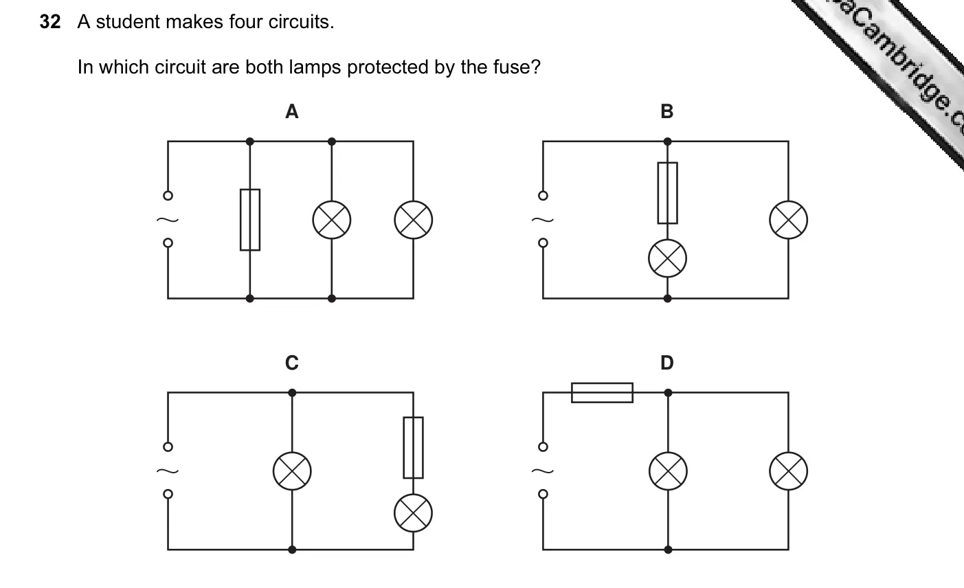 Question 32, November 2008, 0625 Paper 01