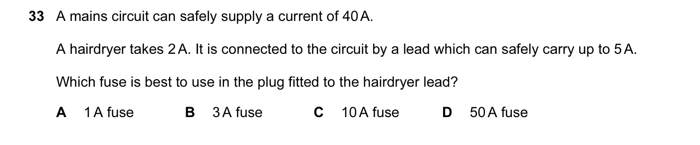 Question 33, November 2008, 0625 Paper 01