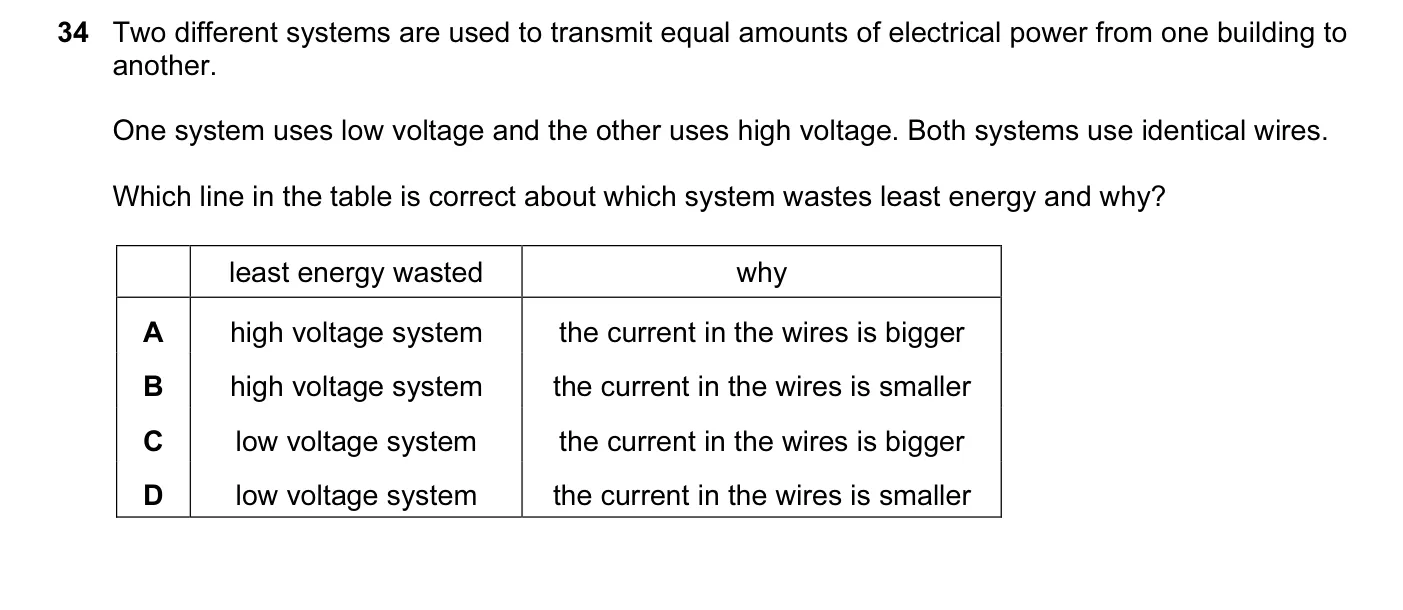 Question 34, November 2008, 0625 Paper 01