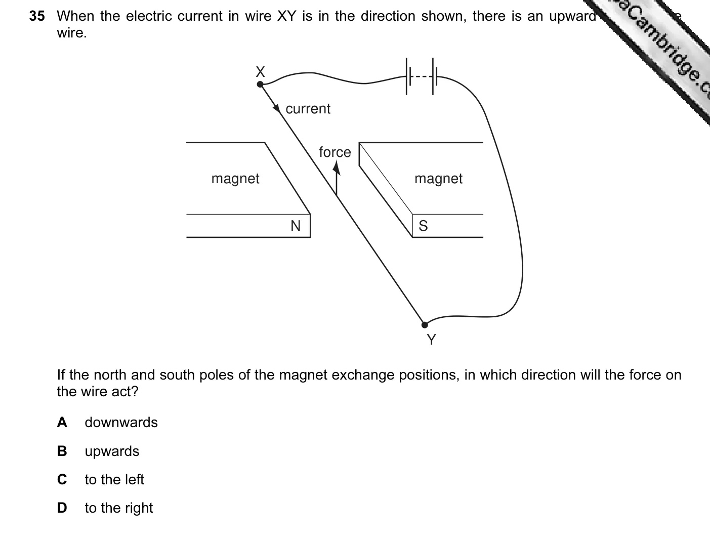 Question 35, November 2008, 0625 Paper 01