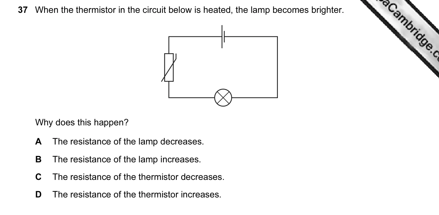 Question 37, November 2008, 0625 Paper 01