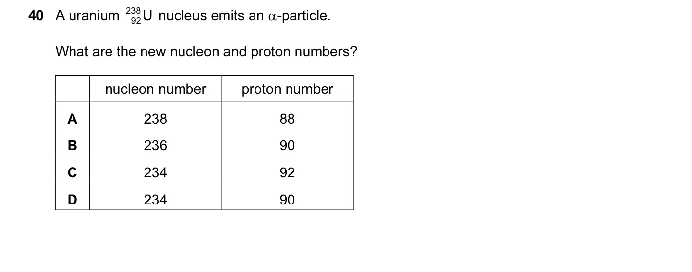 Question 40, November 2008, 0625 Paper 01