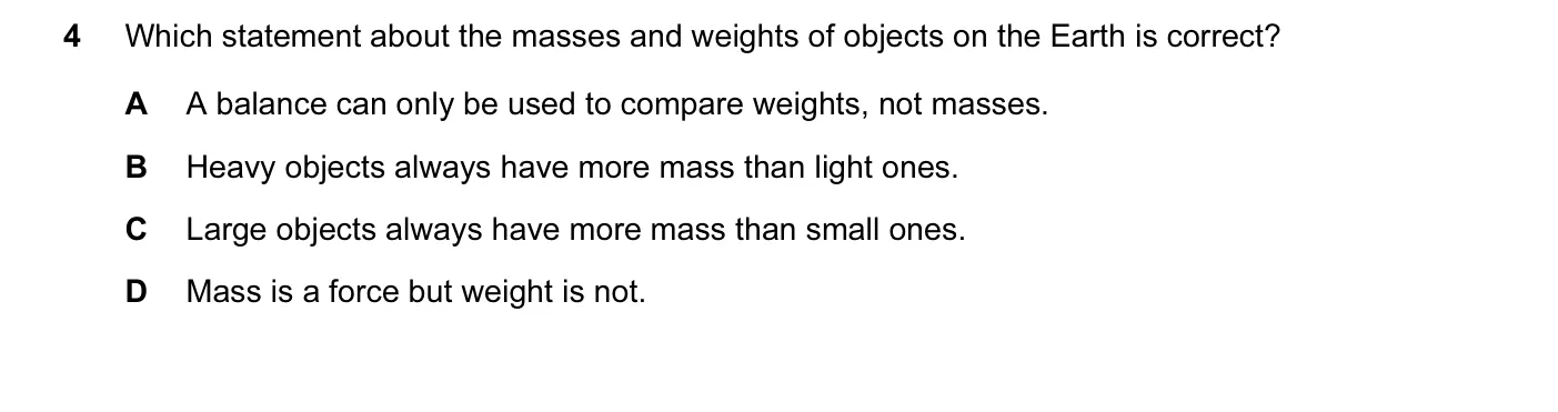 Question 4, June 2009, 0625 Paper 11