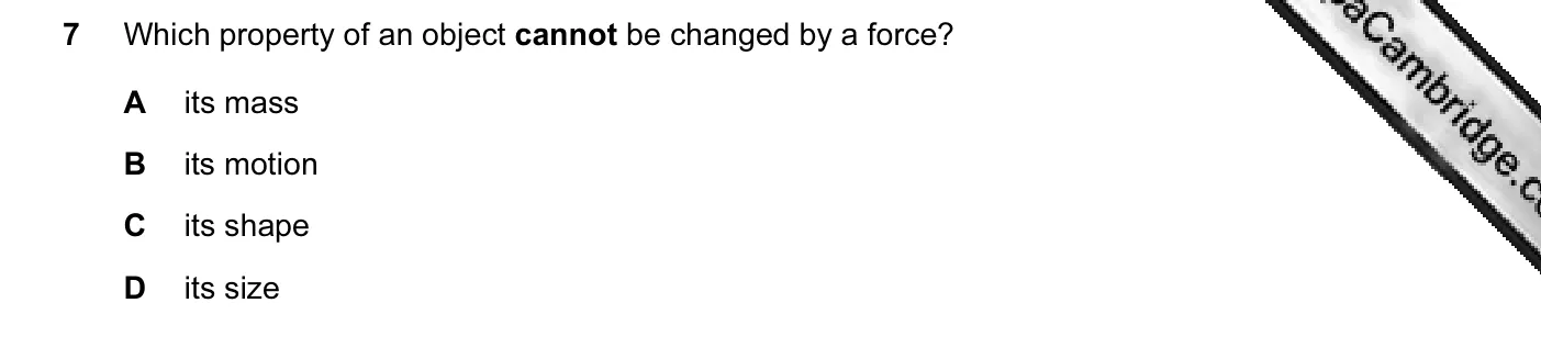 Question 7, June 2009, 0625 Paper 11