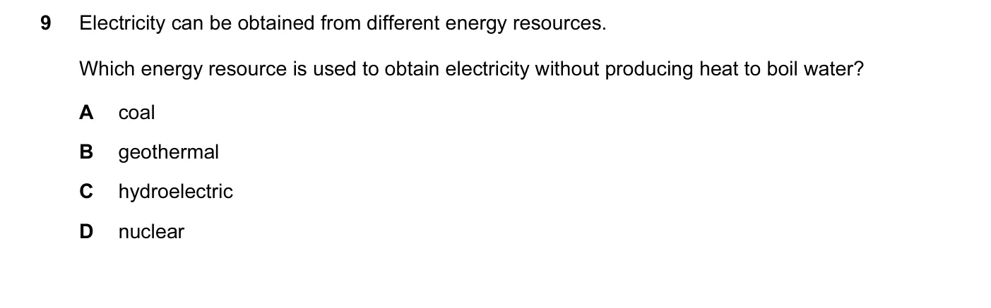 Question 9, June 2009, 0625 Paper 11