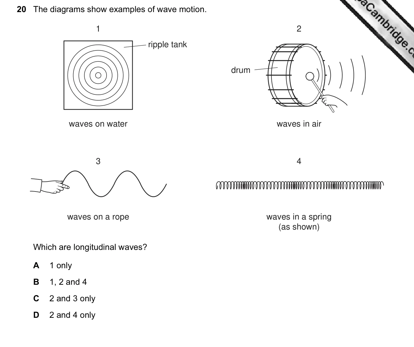 Question 20, June 2009, 0625 Paper 11