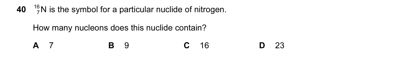 Question 40, June 2009, 0625 Paper 11