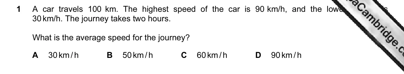 Question 1, June 2009, 0625 Paper 12