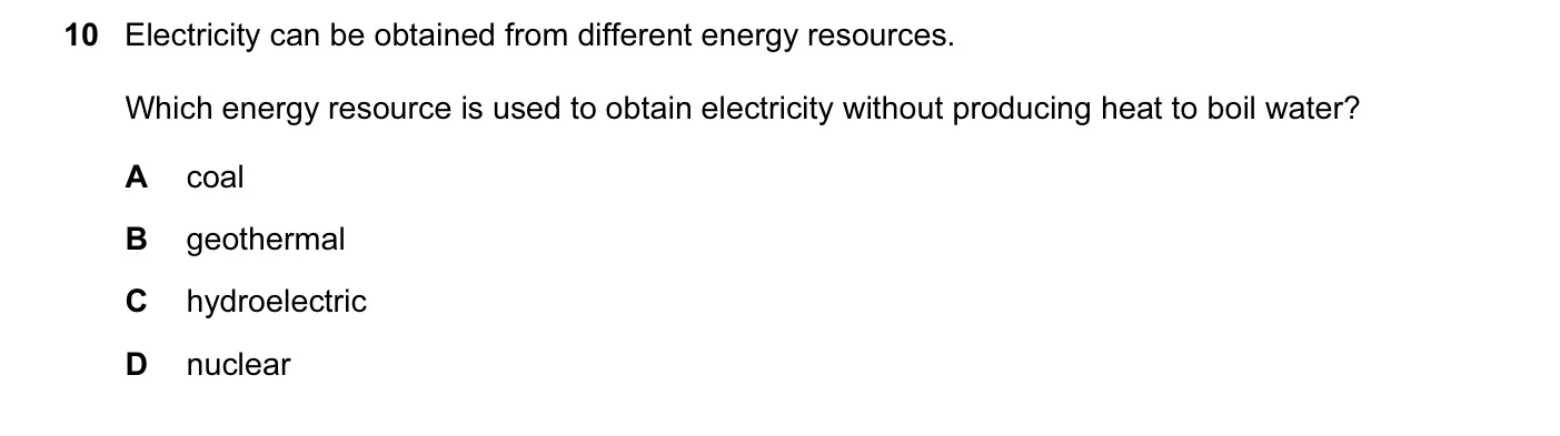 Question 10, June 2009, 0625 Paper 12