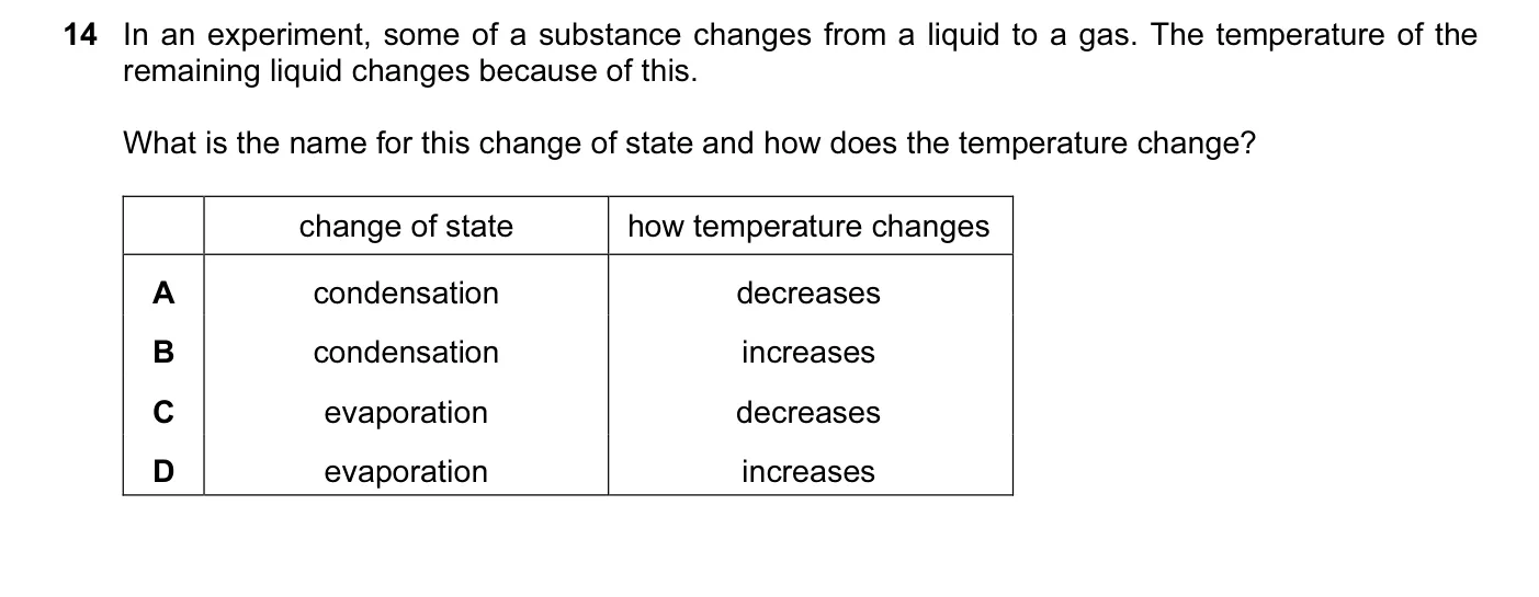 Question 14, June 2009, 0625 Paper 12