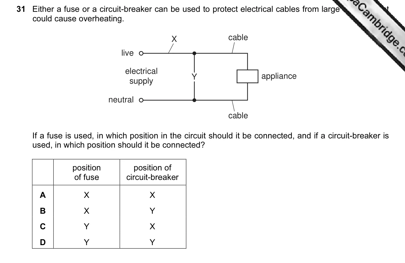 Question 31, June 2009, 0625 Paper 12