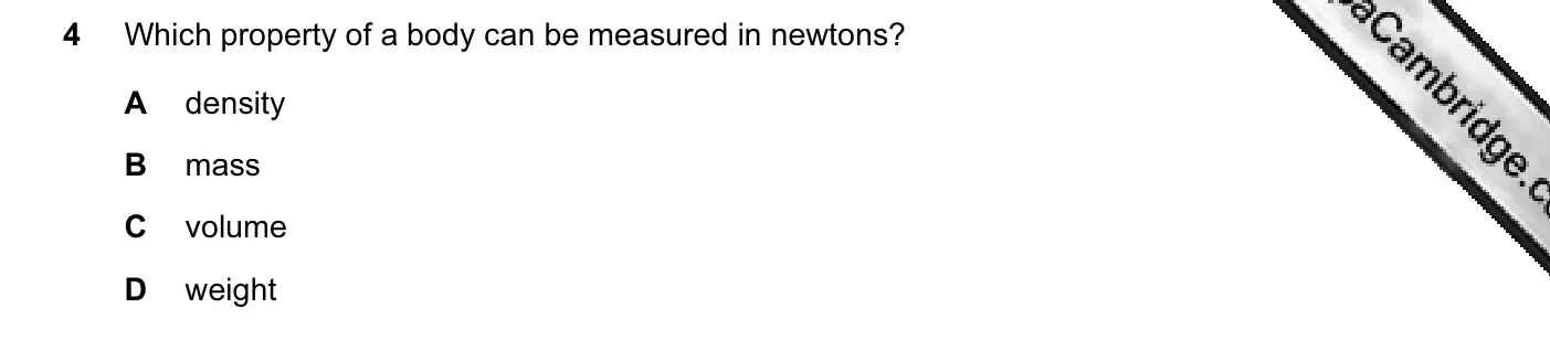 Question 4, November 2009, 0625 Paper 11