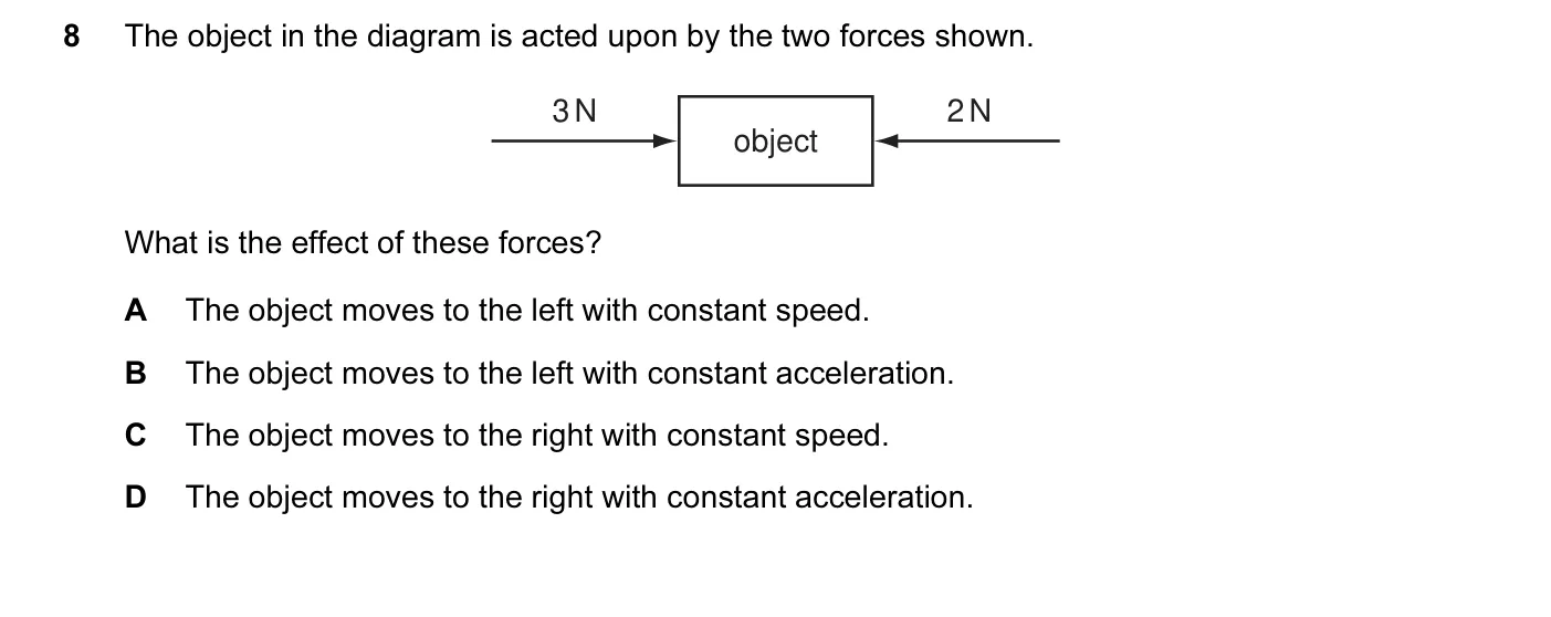 Question 8, November 2009, 0625 Paper 11