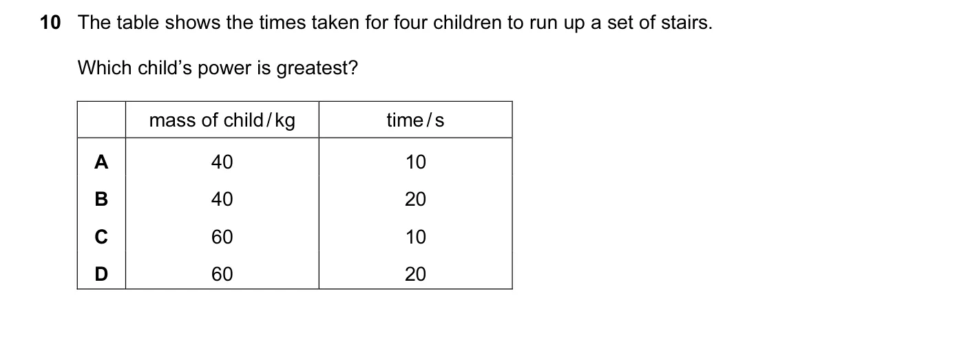 Question 10, November 2009, 0625 Paper 11