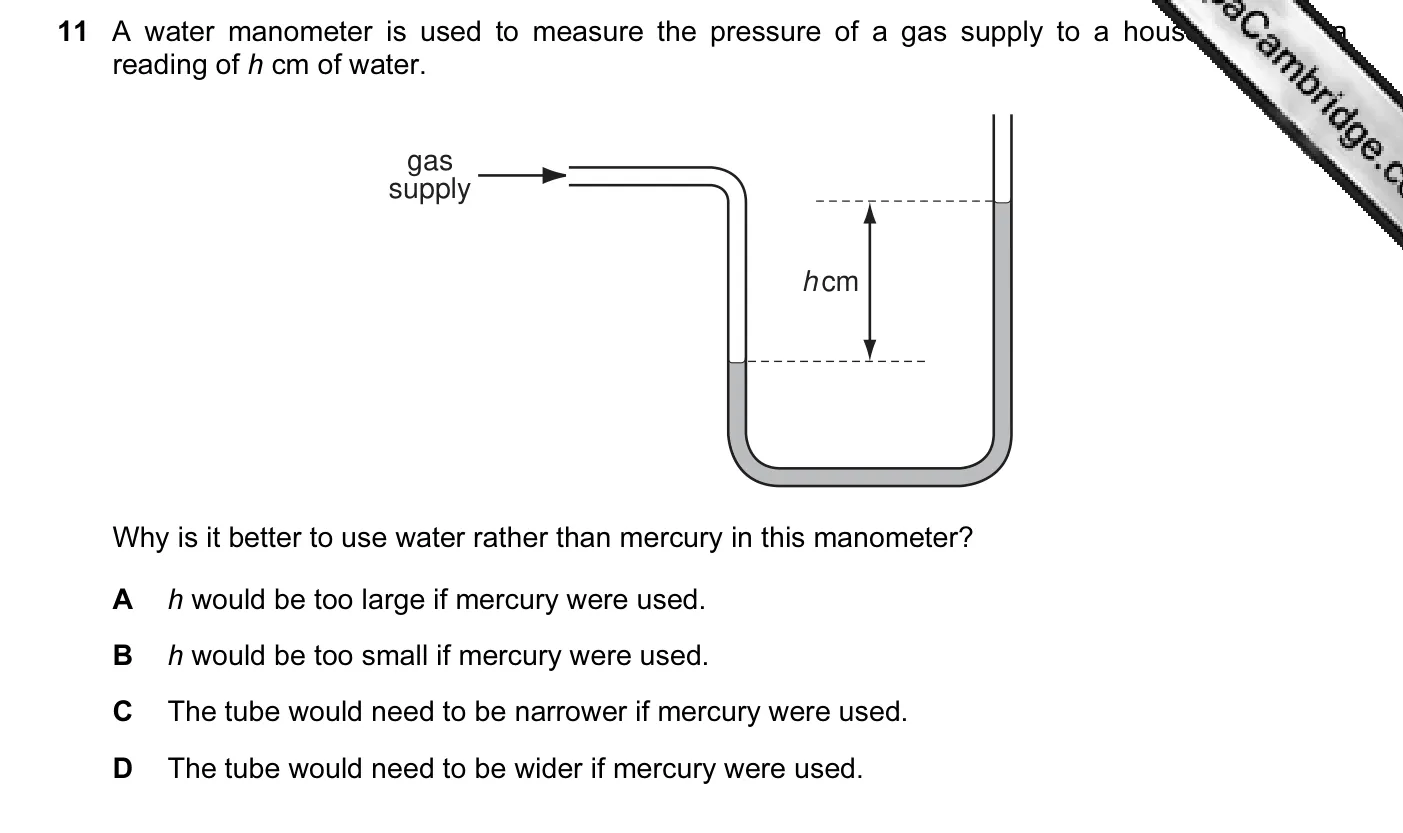 Question 11, November 2009, 0625 Paper 11