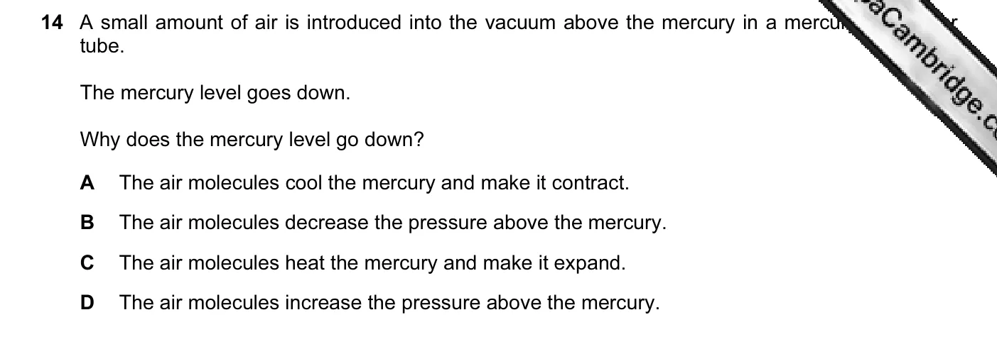 Question 14, November 2009, 0625 Paper 11
