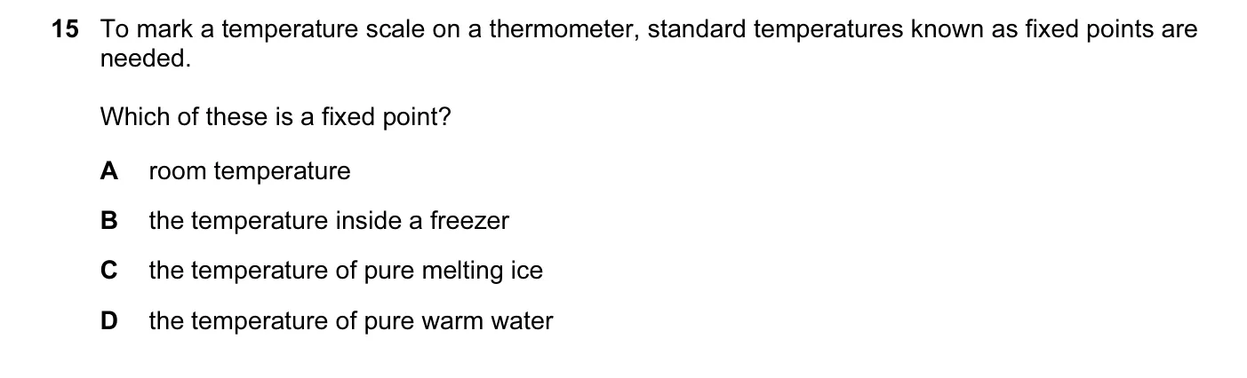 Question 15, November 2009, 0625 Paper 11