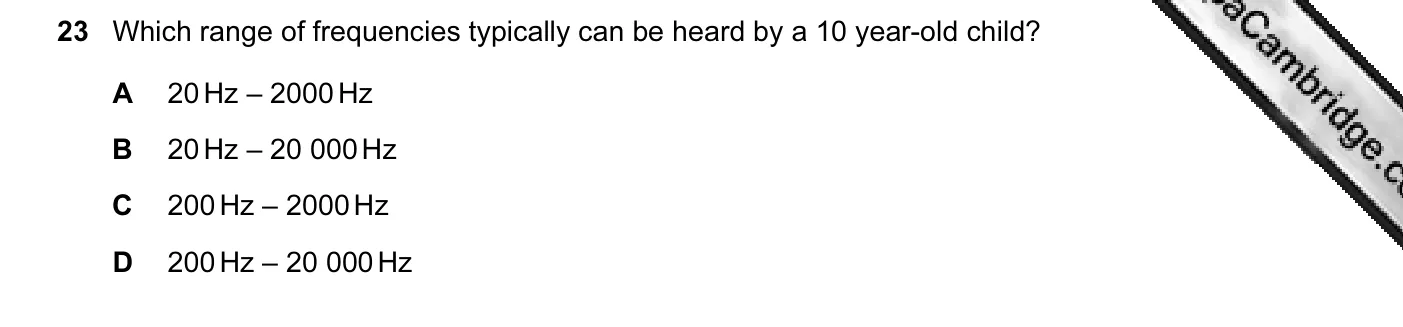 Question 23, November 2009, 0625 Paper 11