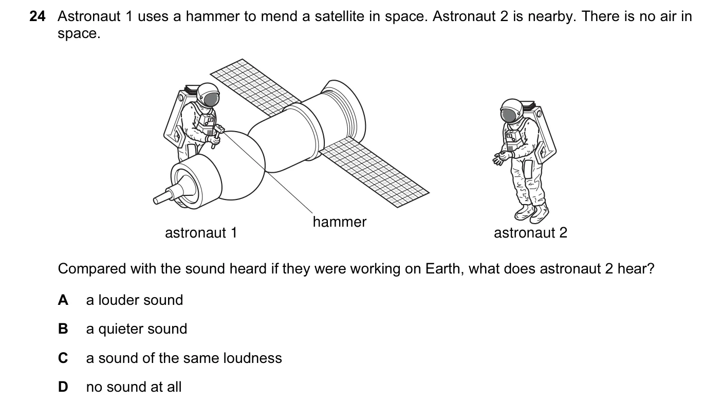 Question 24, November 2009, 0625 Paper 11