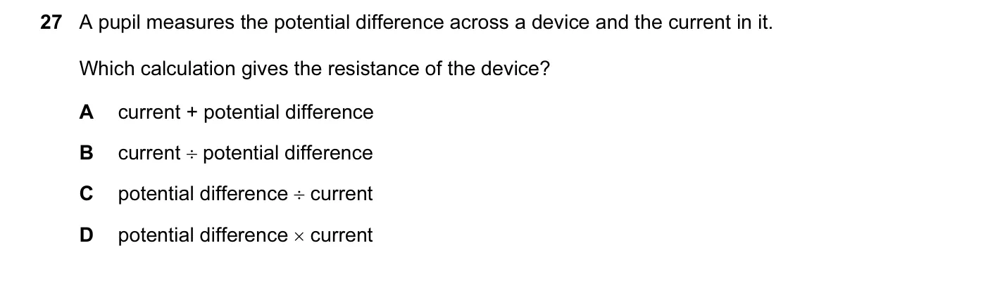 Question 27, November 2009, 0625 Paper 11