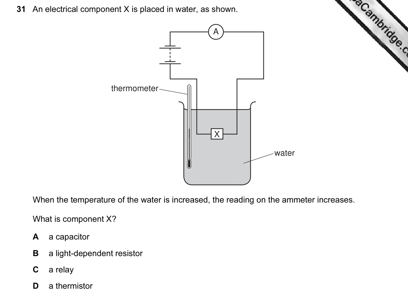 Question 31, November 2009, 0625 Paper 11