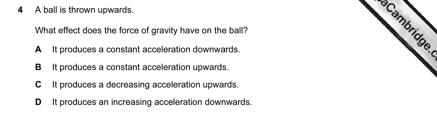 Question 4, November 2009, 0625 Paper 12
