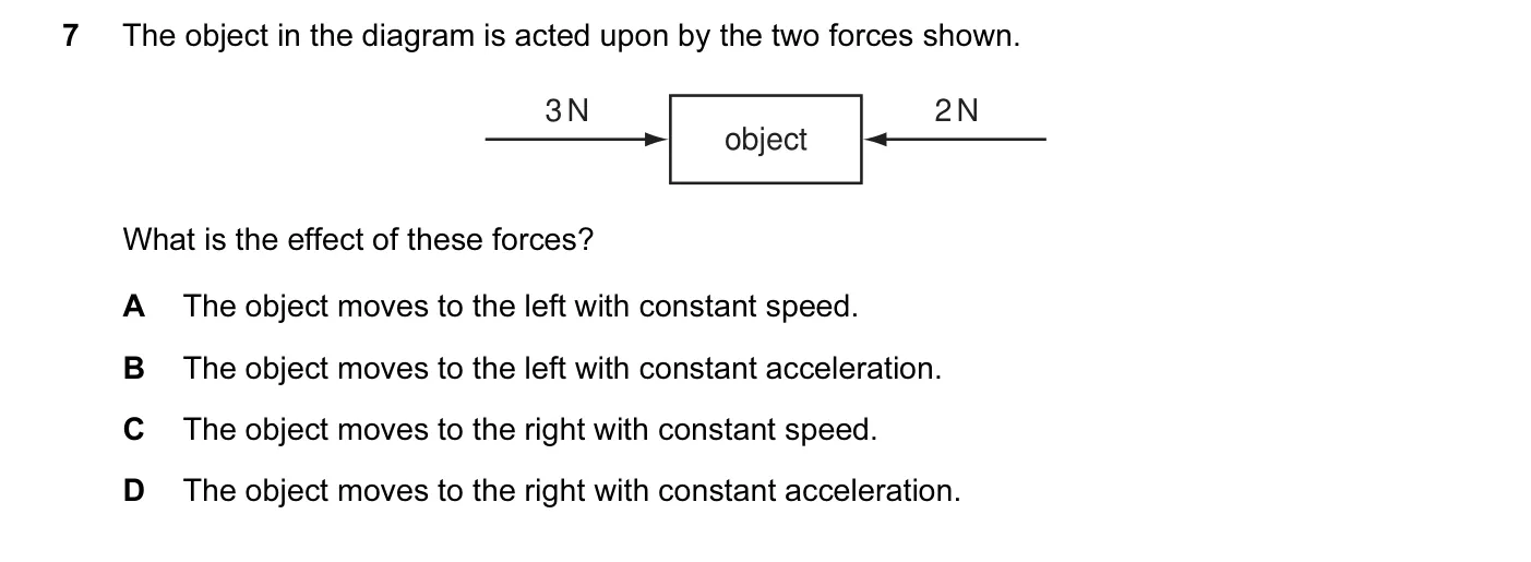 Question 7, November 2009, 0625 Paper 12