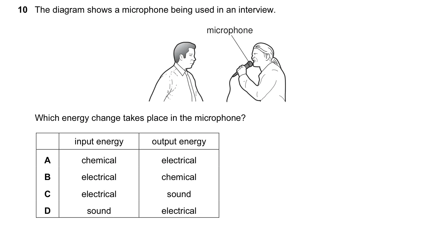 Question 10, November 2009, 0625 Paper 12